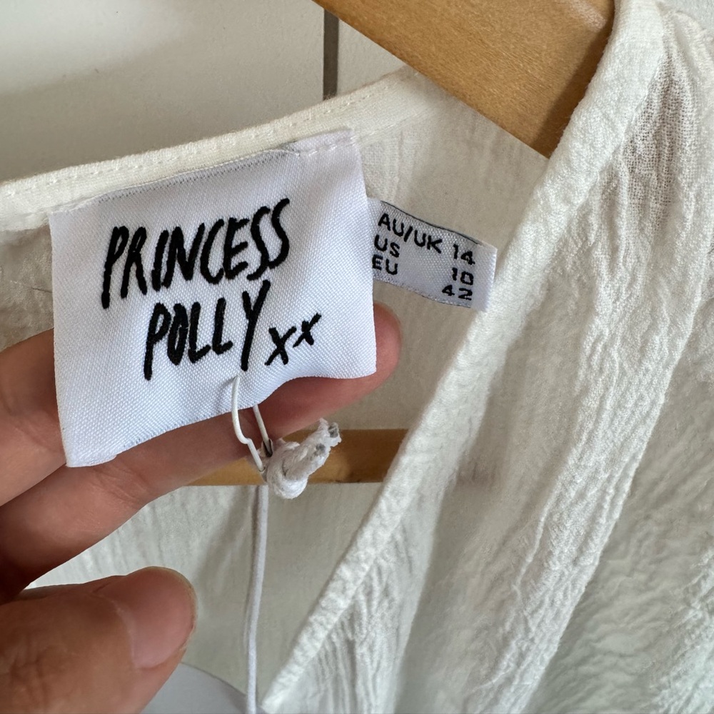 NWT Princess Polly Asymmetrical Gauze Ruffle Wrap Dress Women’s size 10 - Picture 4 of 6